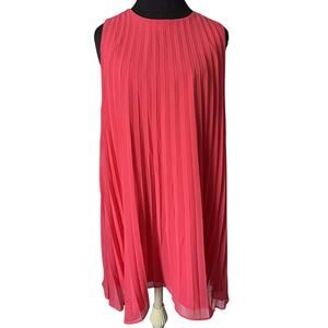 NEW BB Dakota Women's Red Coral Sleeveless Pleated Dress - Size Large - NWT